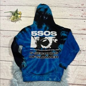 5SOS Official Teeth Oversized Tie Dye Graphic Band Merch Hoodie